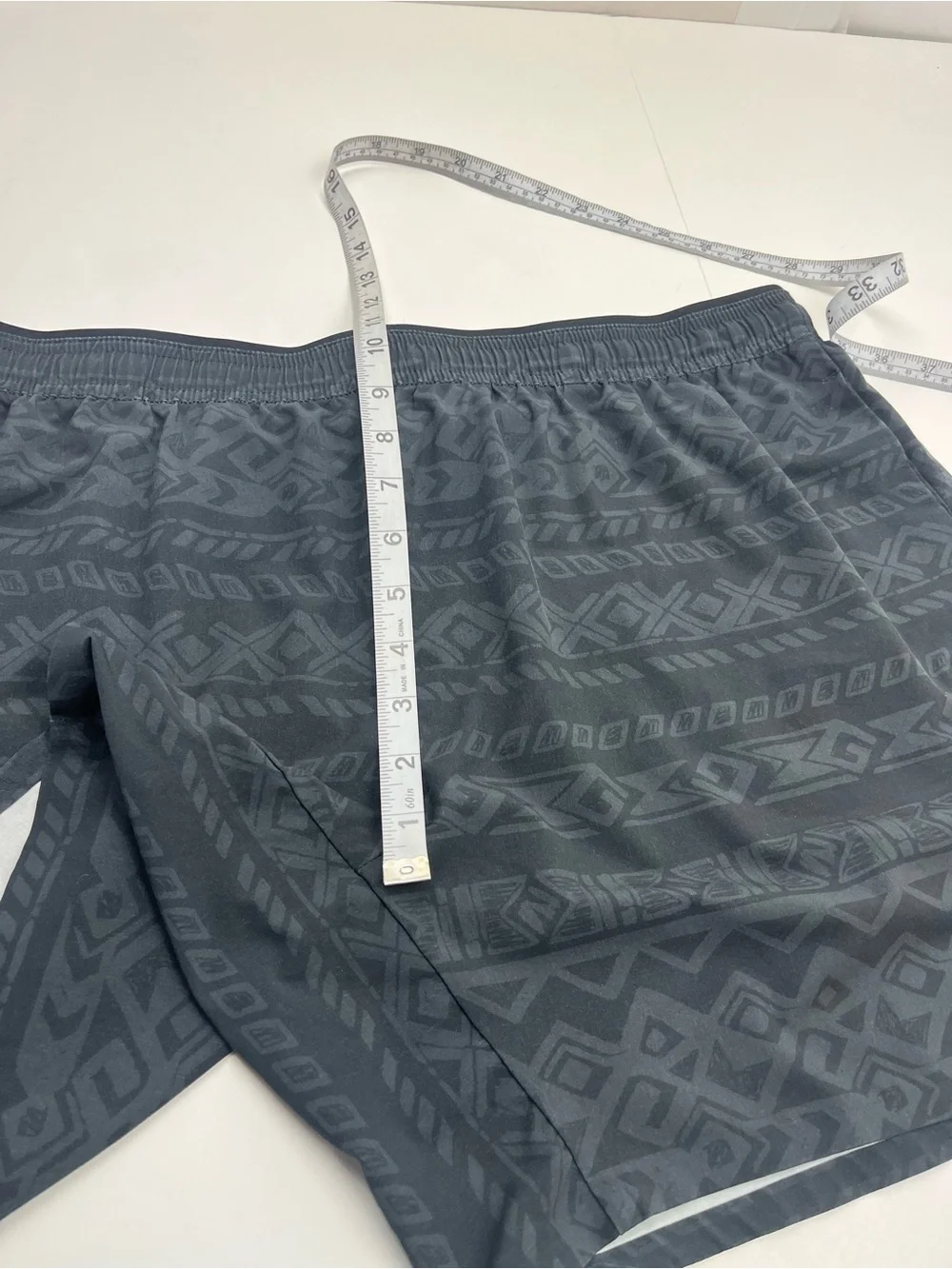 Chubbies Men's XXL Dark Charcoal Patterned Athletic Swim Shorts Elastic Waist